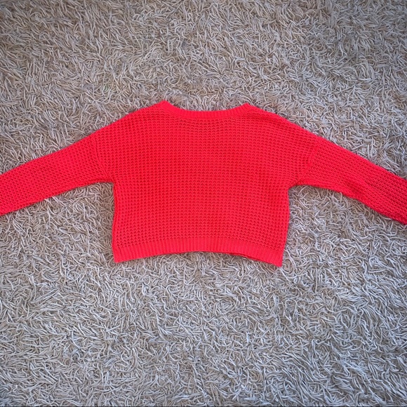Charlotte Russe Neon Pink Cropped Sweater - Picture 4 of 5